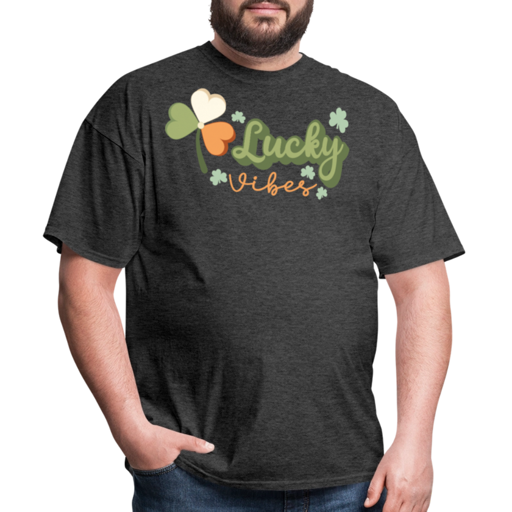 St Patrick’s Day Lucky Vibes T-shirt - heather black