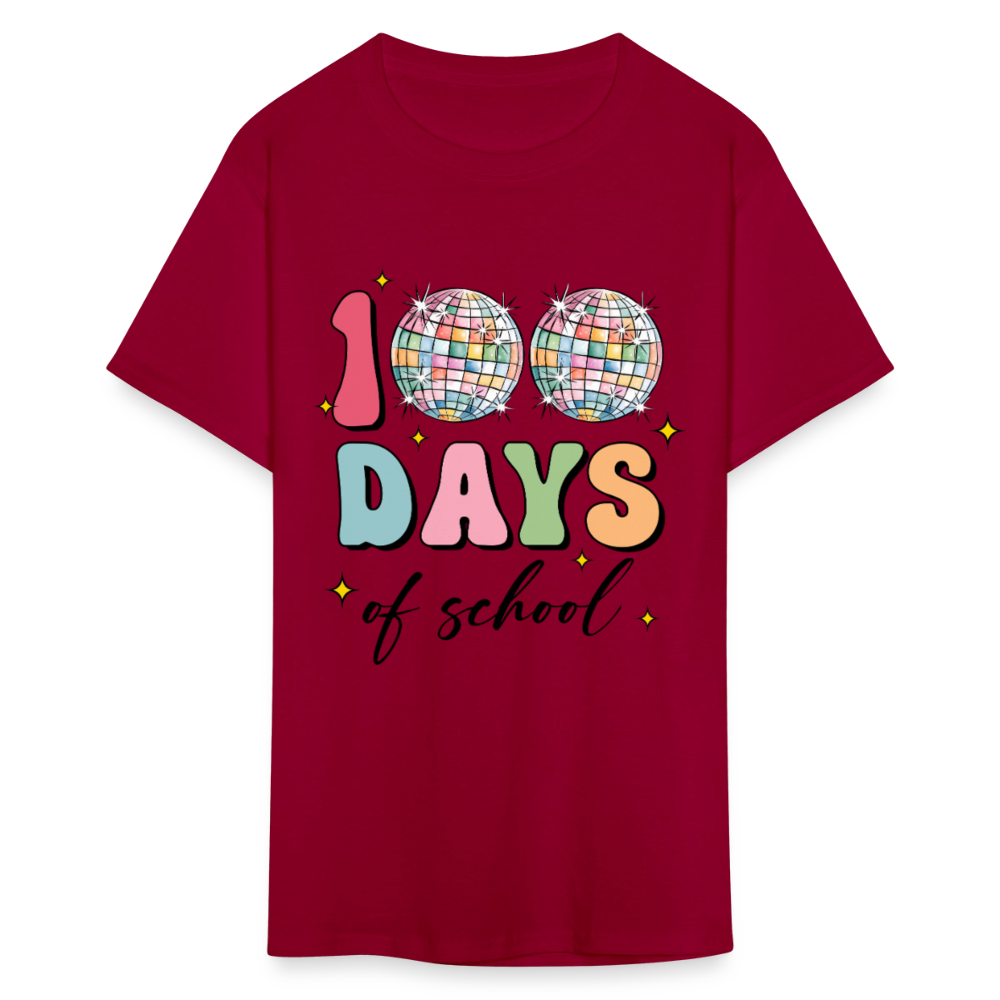 Colorful Teacher Appreciation Gifts Best 100Days Of School T-shirt - dark red