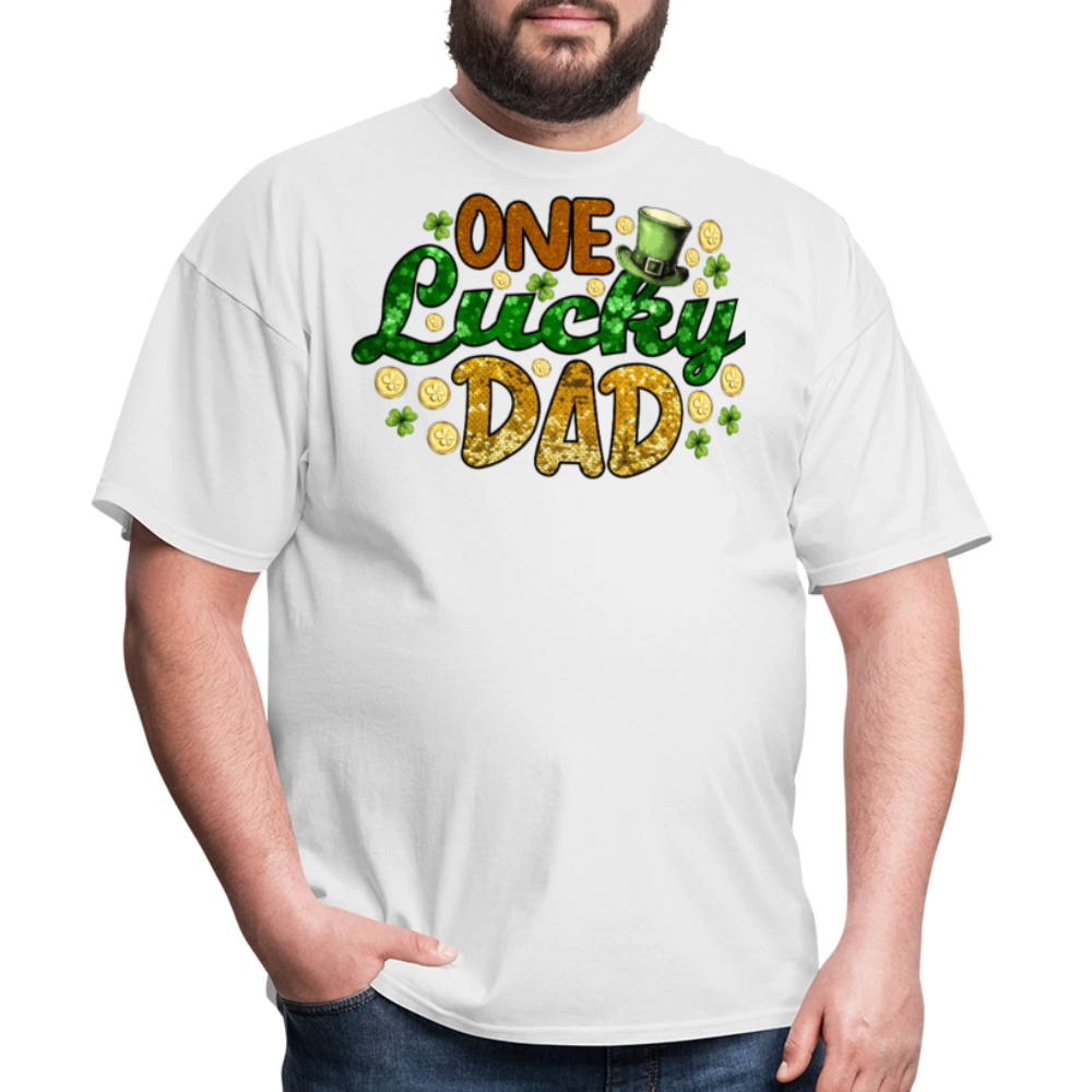 One Lucky Dad St Paddy’s Day T-shirt - white