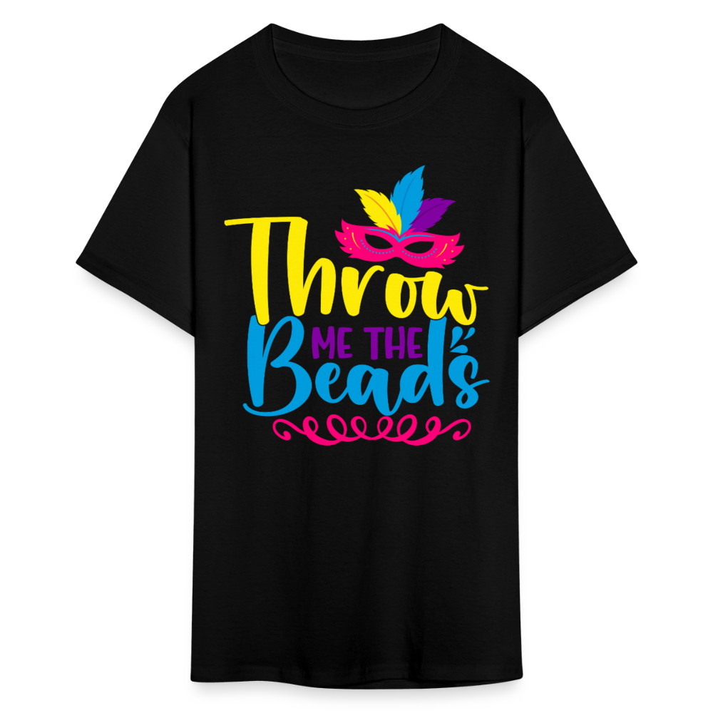 Throw Me The Beads Funny Mardi Gras T-shirt - black