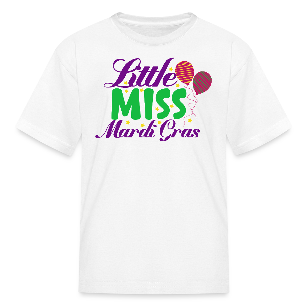 Kids' Mardi Gras Party Tee Little Miss Mardi Gras T-shirt - white