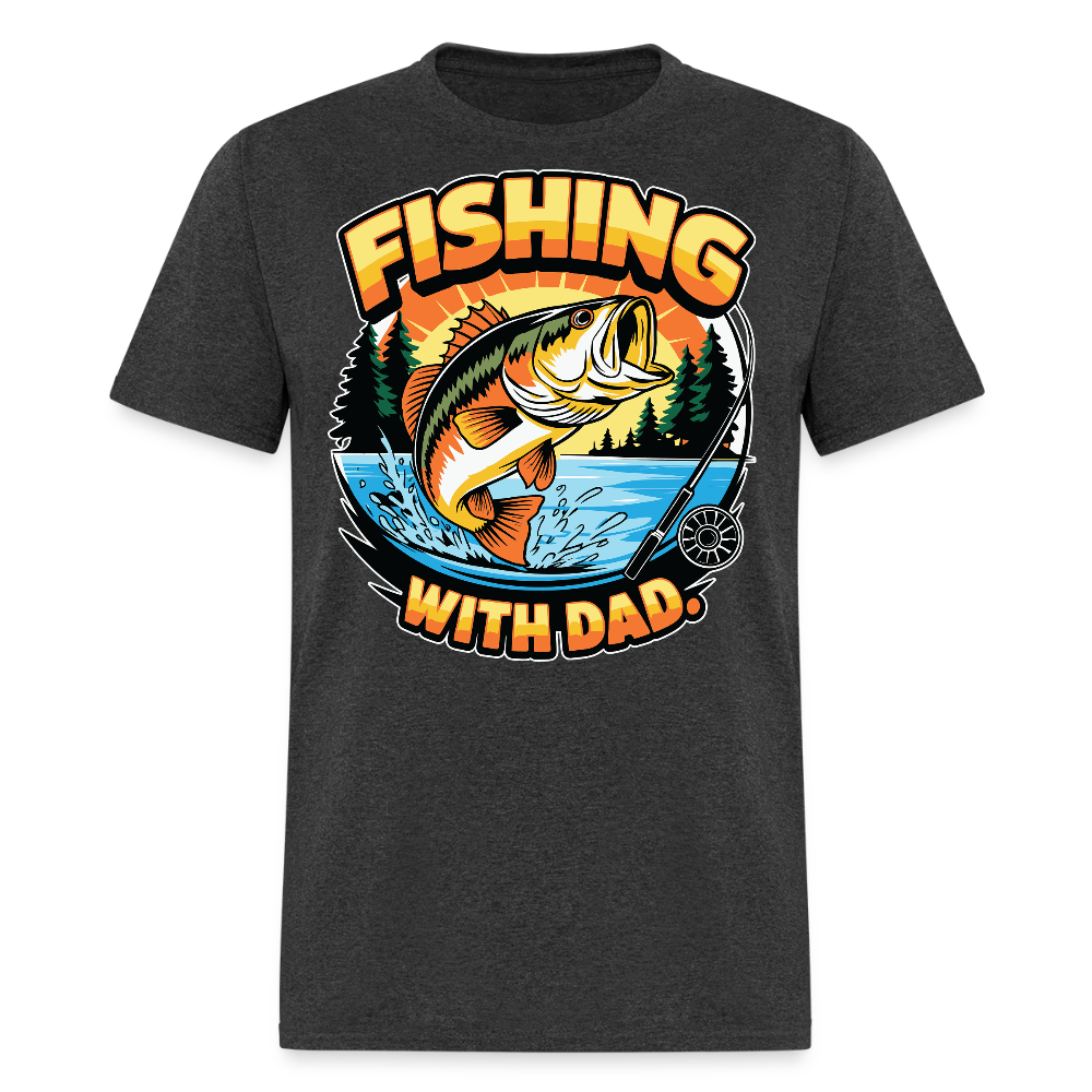 Outdoor Father's Day Fishing Gift T-shirt - heather black
