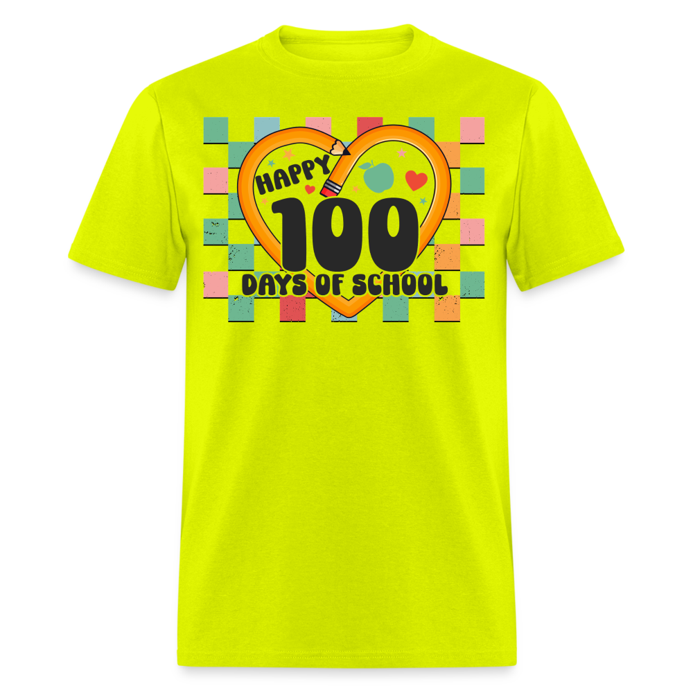 100 Days of school Shirt For Teachers Unisex Tee - safety green