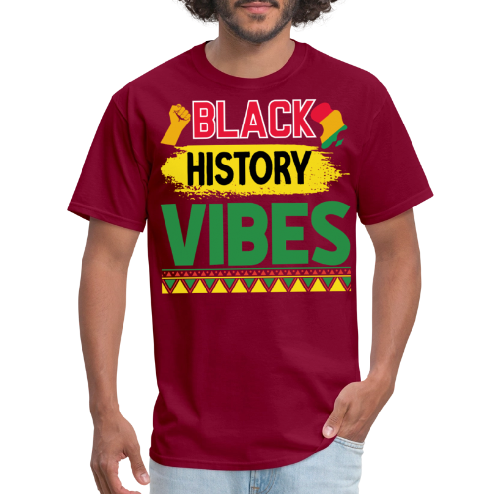 Black history vibes Shirt For Celebrations Black History Month T-shirt - burgundy