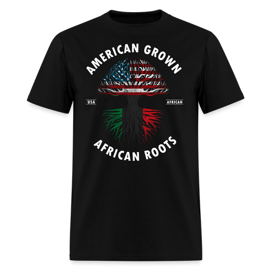 American Grown African Roots Cultural Identity T-Shirt - black