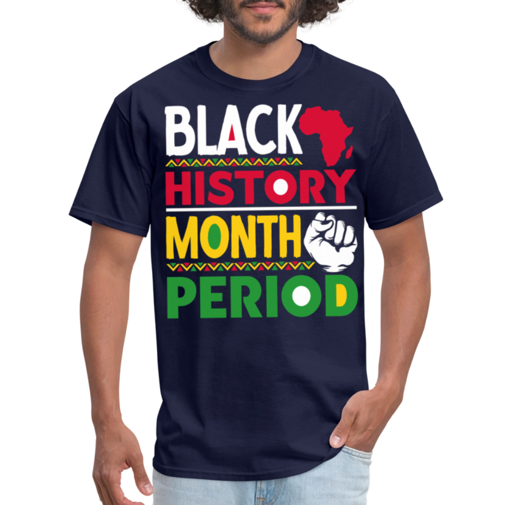 Black pride Fist Graphic Tee Black History Month Celebration T-shirt - navy