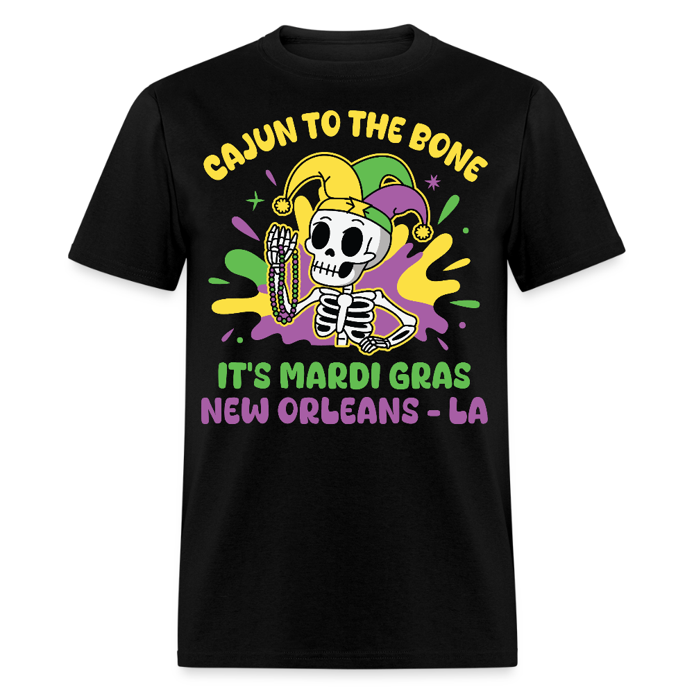 Mardi Gras Skeleton Tee For New Orleans Parade T-Shirt - black