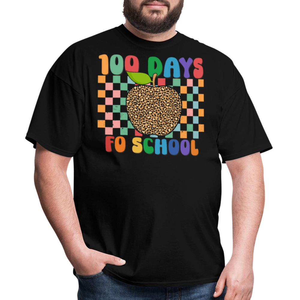 Leopard Print 100 Days of School Shirt Teacher Gifts Unisex T-shirt - black