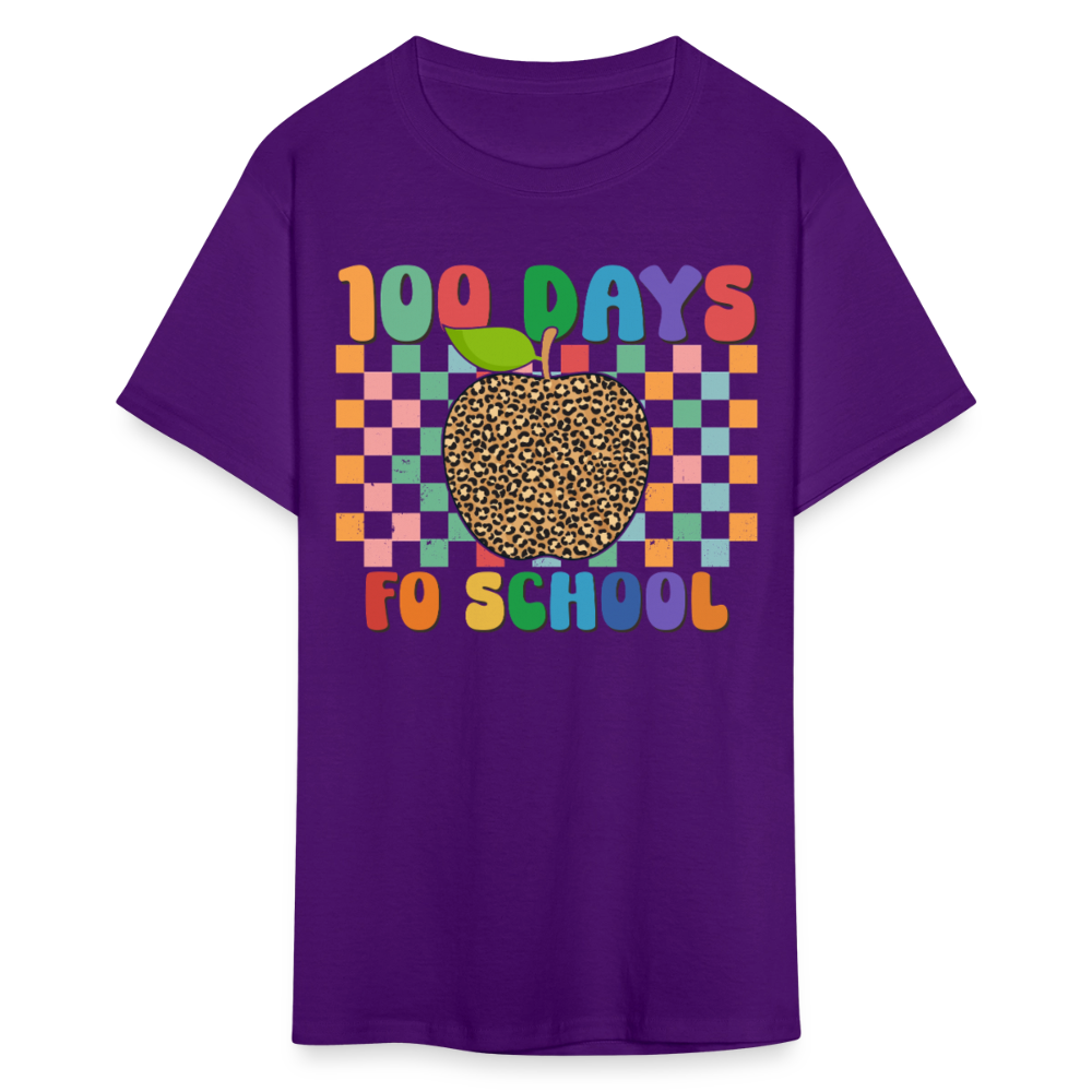 Leopard Print 100 Days of School Shirt Teacher Gifts Unisex T-shirt - purple