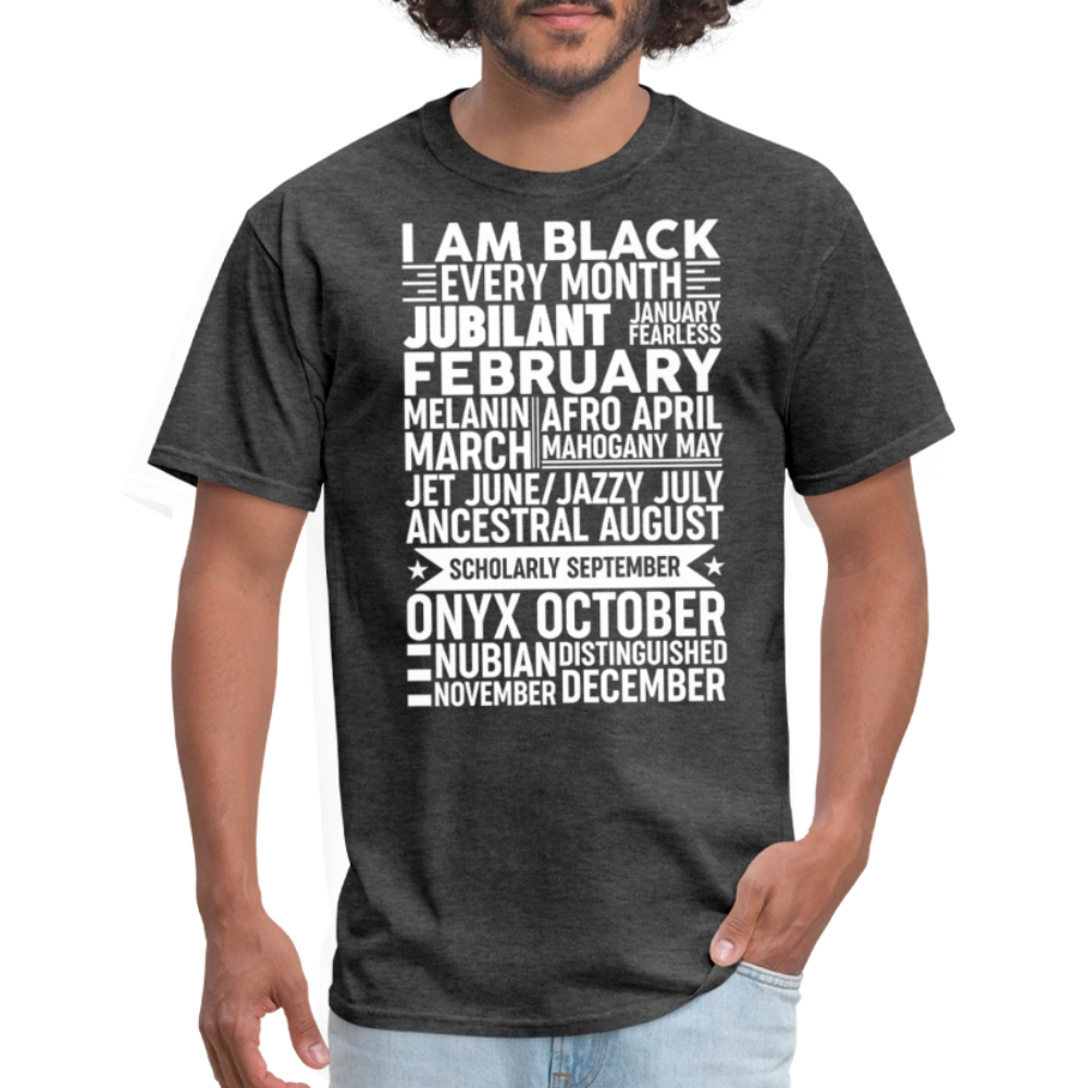 Melanin Inspired Clothing For Black Empowerment Afrocentric T-shirt - heather black