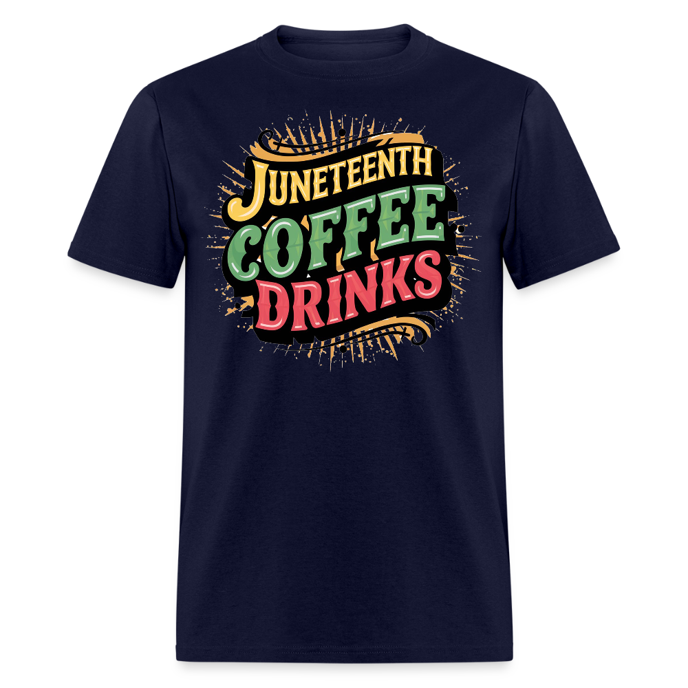 Juneteenth Black Culture Coffee T-shirt - navy