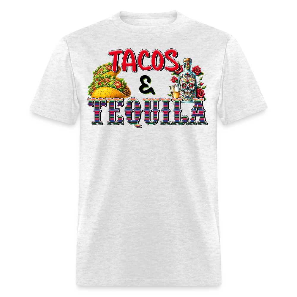 Taco Tuesday And Tequila Drinking Graphic T-shirt - light heather gray