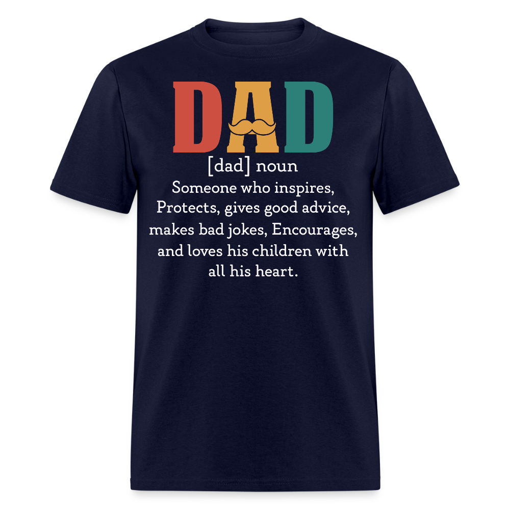 Funny Dad Definition Tee For Father's Day T-shirt - navy