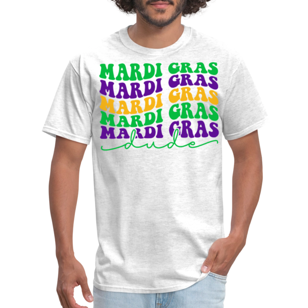 Retro-style Mardi Gras Shirt New Orleans Festival T-shirt - light heather gray