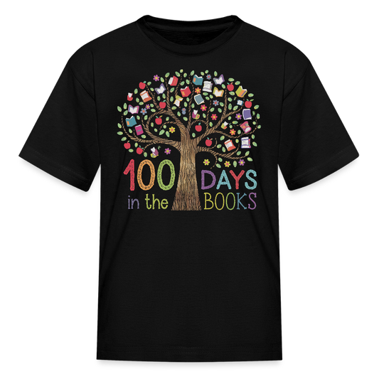 Celebratory 100 Days in the Books T-Shirt for Kids - black