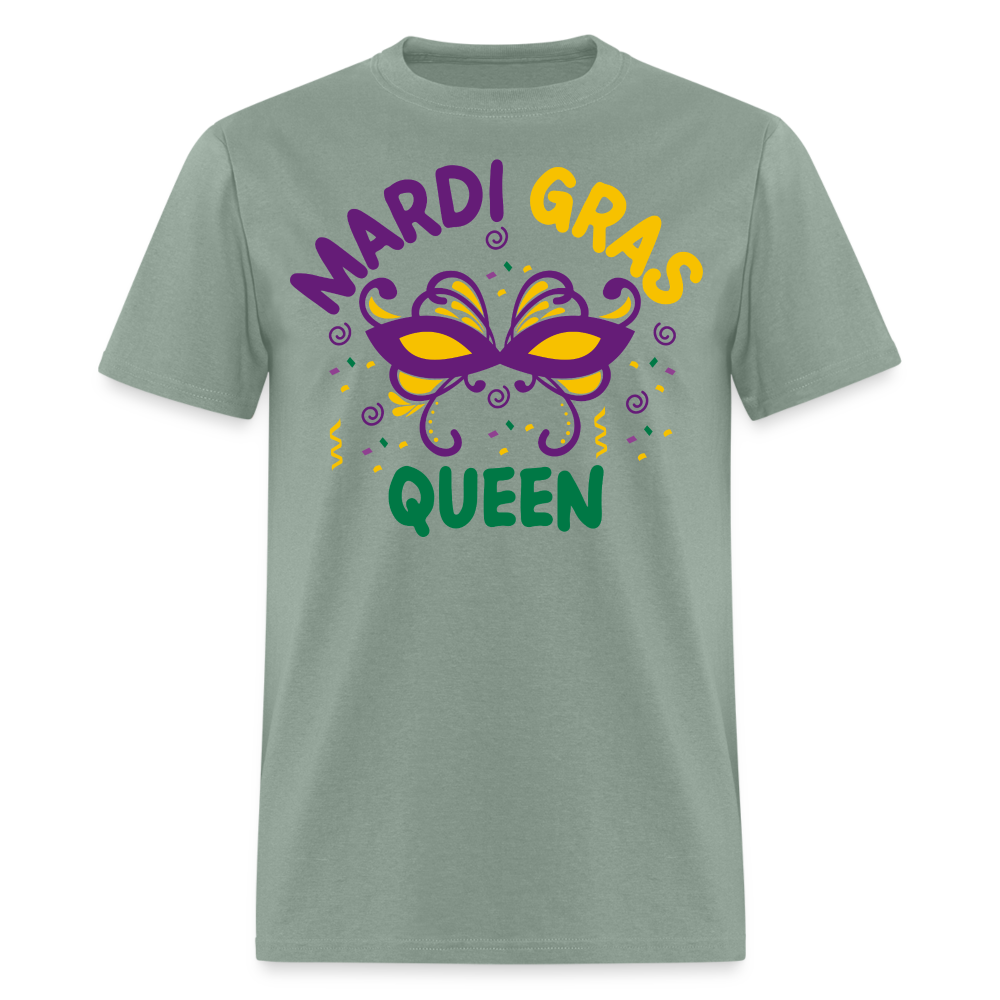 Funny Mardi Gras Shirts For Ladies Mardi Gras Queen T-shirt - sage