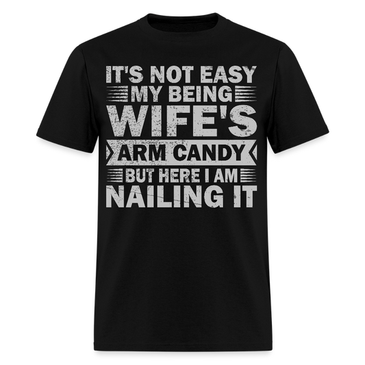Arm Candy Husband Shirt Gifts for Husbands Funny Relationship T-Shirt - black