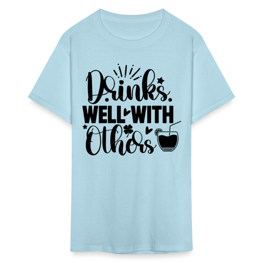 St. Patrick's Day Tee – Drinks Well with Others Shirt - powder blue