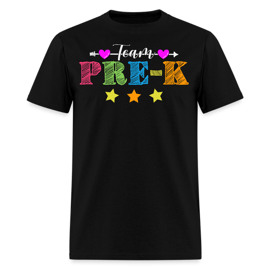 Colorful Pre-K Back To School Teachers T-Shirt - black