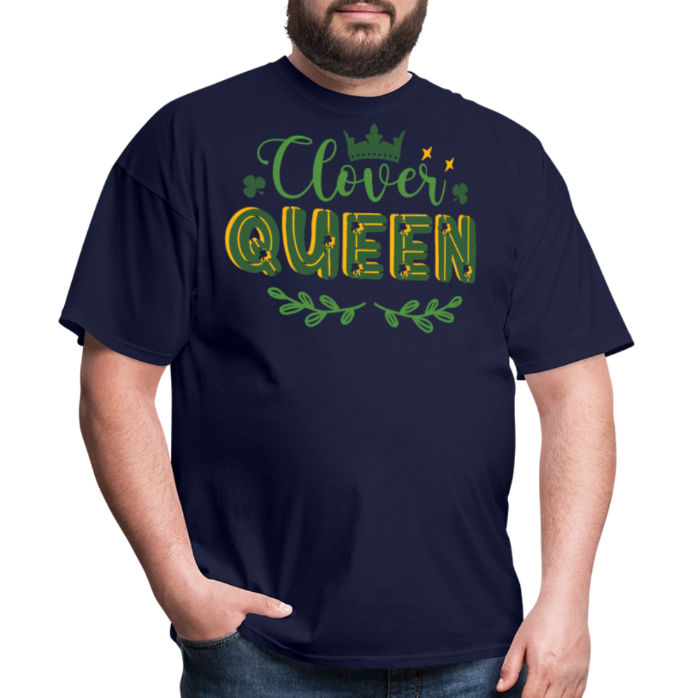 Irish Clover Graphic Tee For Ladies Clover Queen Irish Pride T-shirt - navy