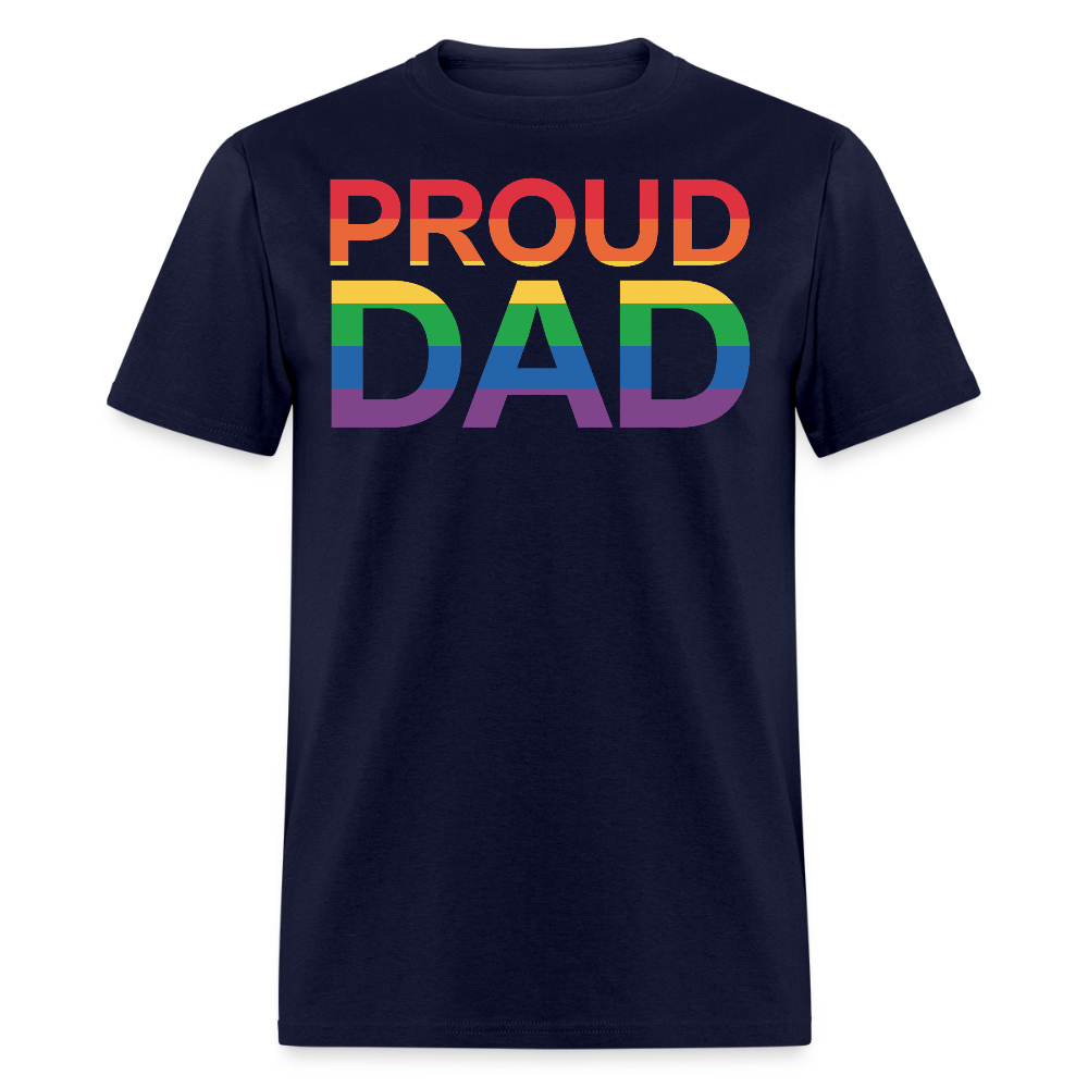 Proud Dad Rainbow Lgbt Pride T-shirt - navy