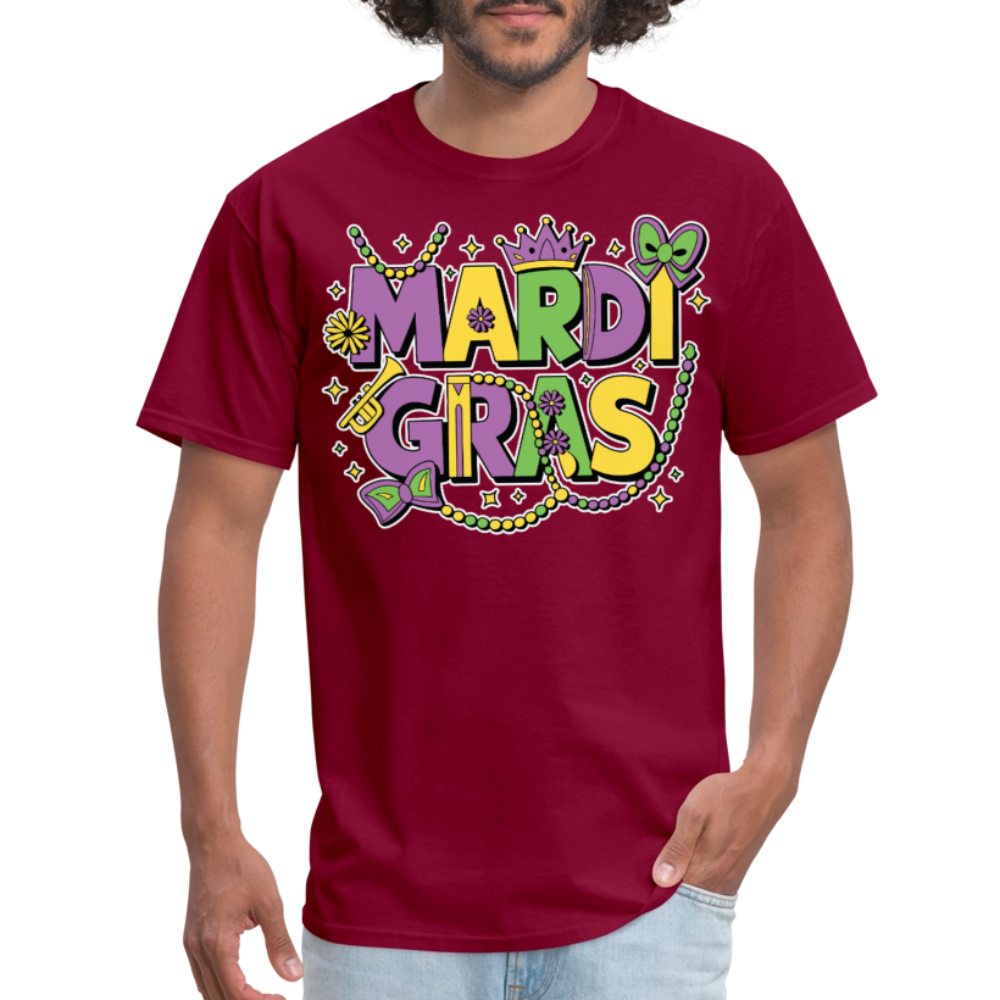 Funny and festive Mardi Gras shirts Mardi Gras Crown T-shirt - burgundy