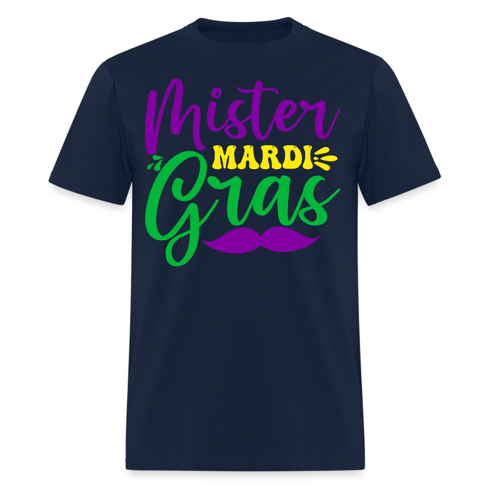 Men's Mardi Gras Graphic Tee Mister Mardi Gras Party T-Shirt - navy