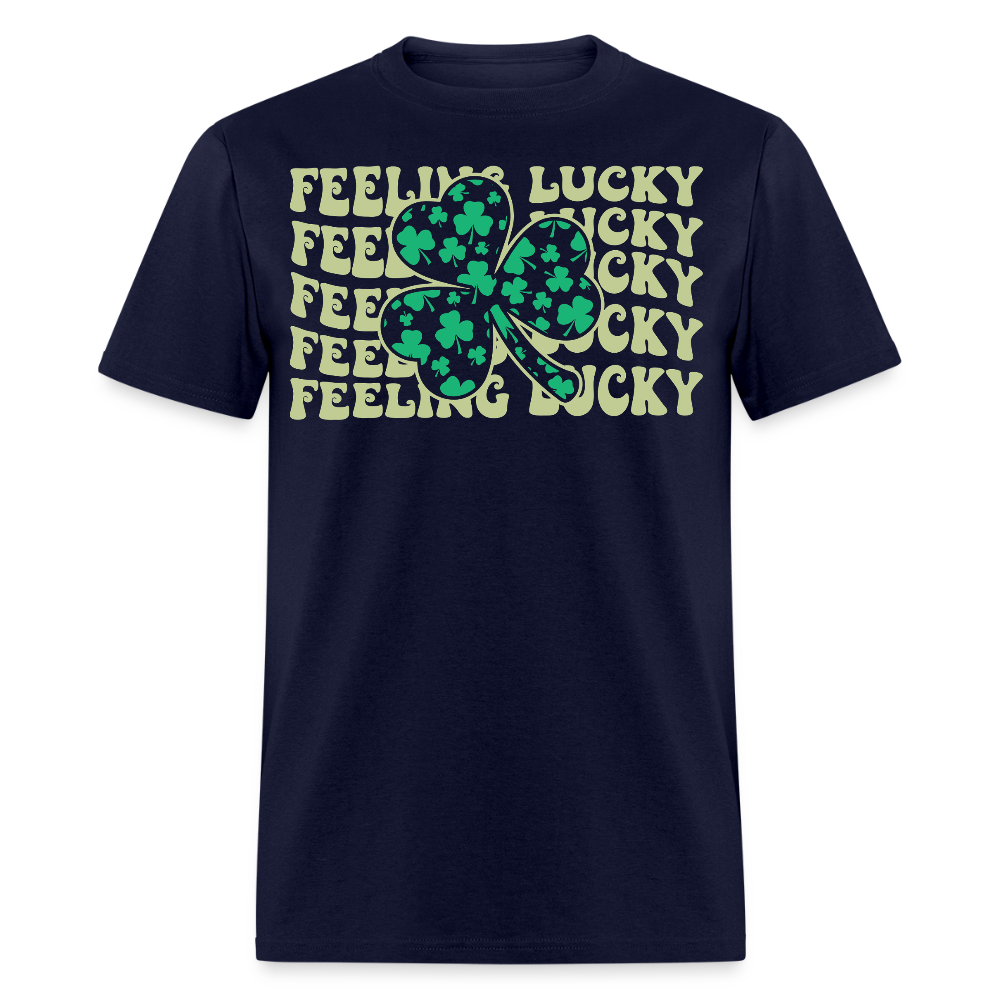 Feeling Lucky Irish Clover T-shirt - navy