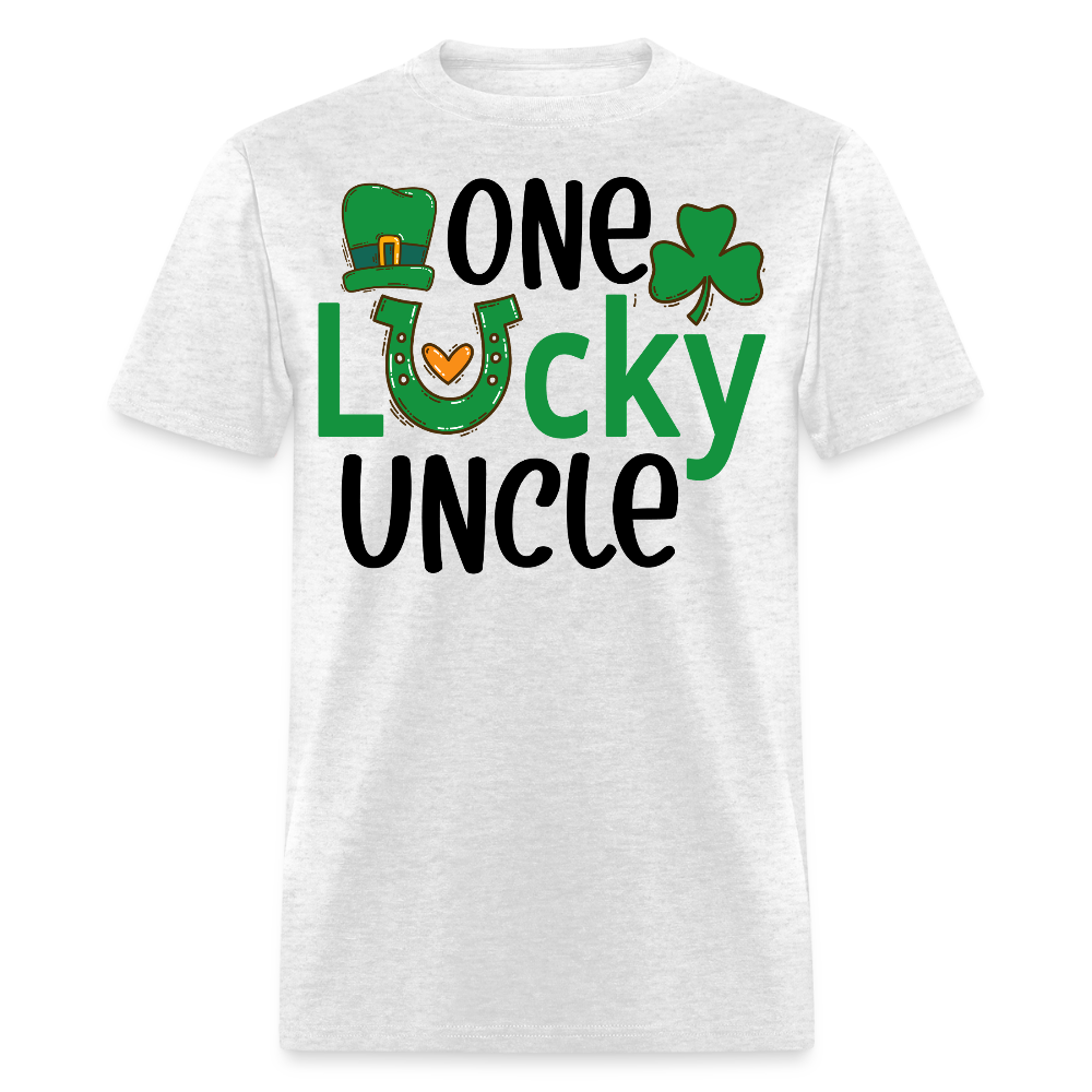 Lucky Uncle Green Leprechaun Hat St Patrick’s T-shirt - light heather gray
