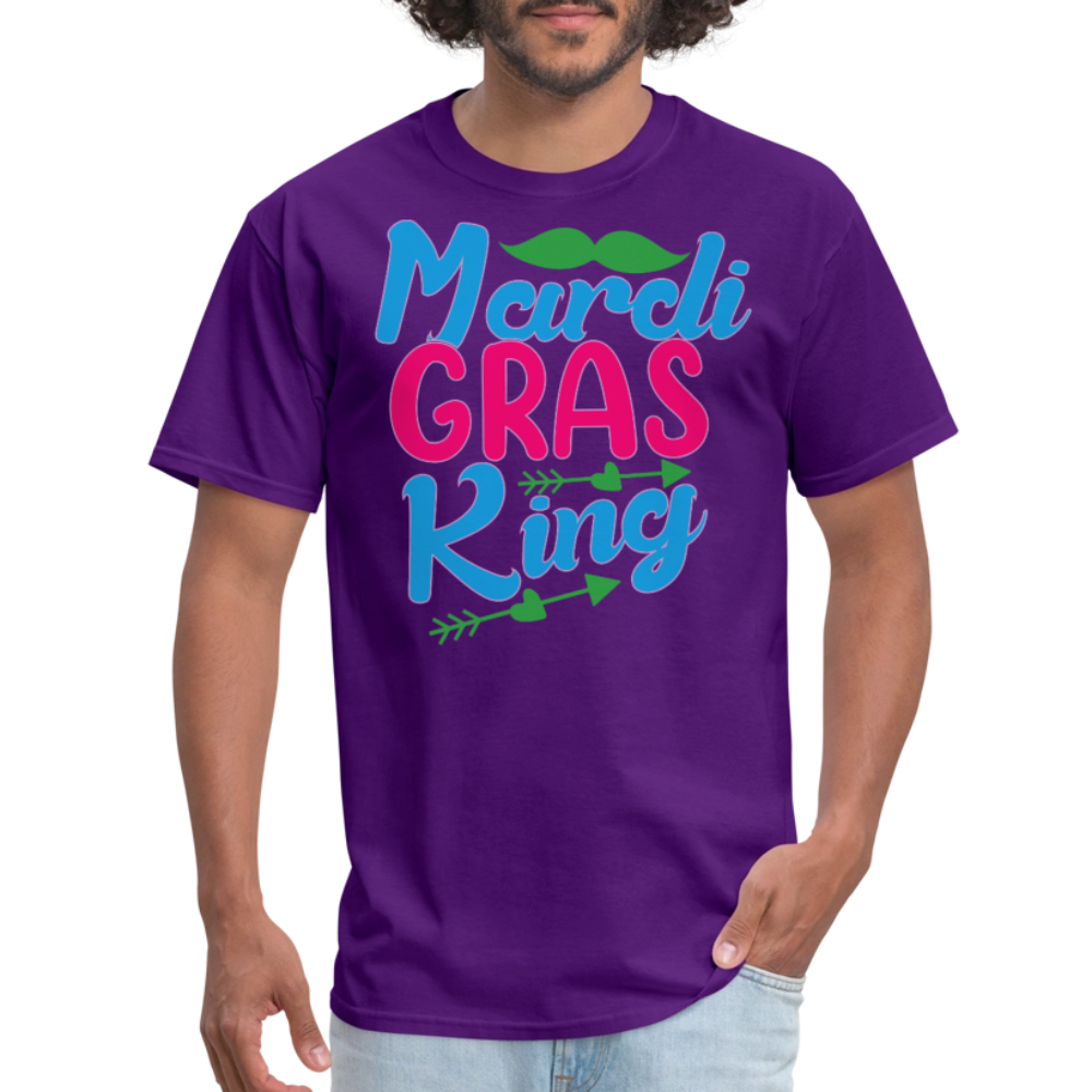 Mardi Gras King Shirt For Men Funny Mardi Gras Party T-shirt - purple