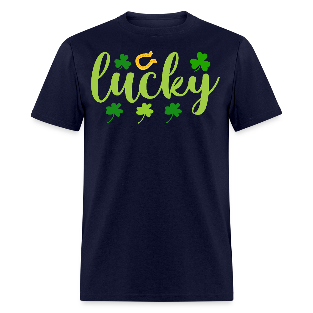 Irish Shamrock Lucky Tee St. Patrick’s Day Lucky Tee For Women T-shirt - navy