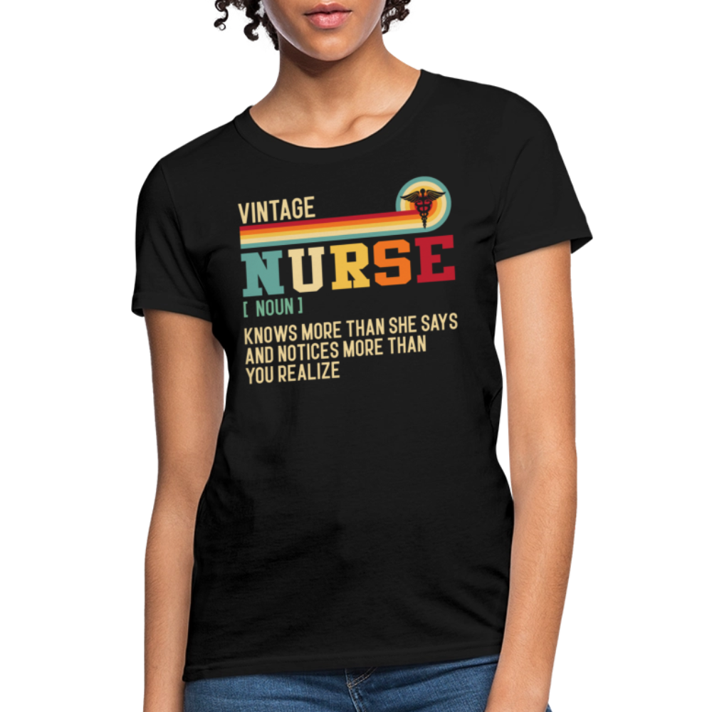 Vintage Nurse Definition T-Shirt - black