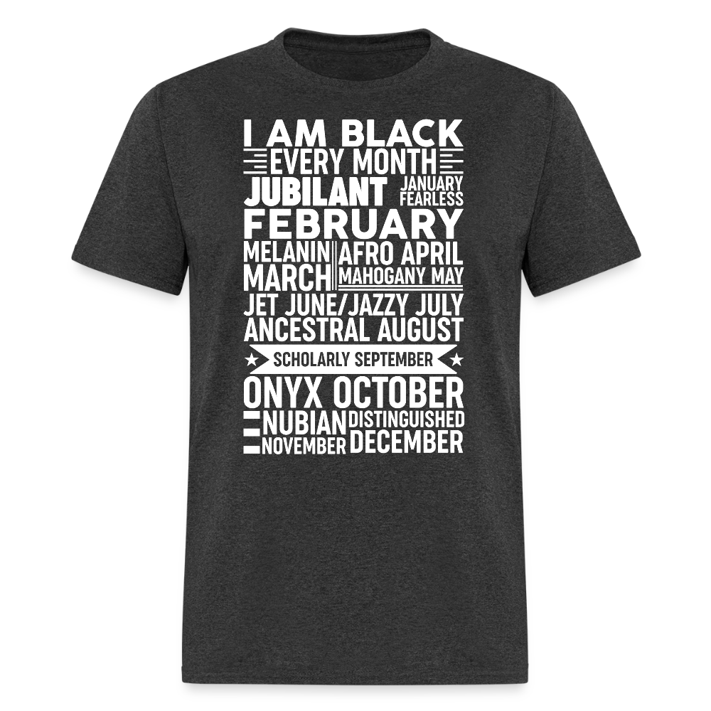 Melanin Inspired Clothing For Black Empowerment Afrocentric T-shirt - heather black