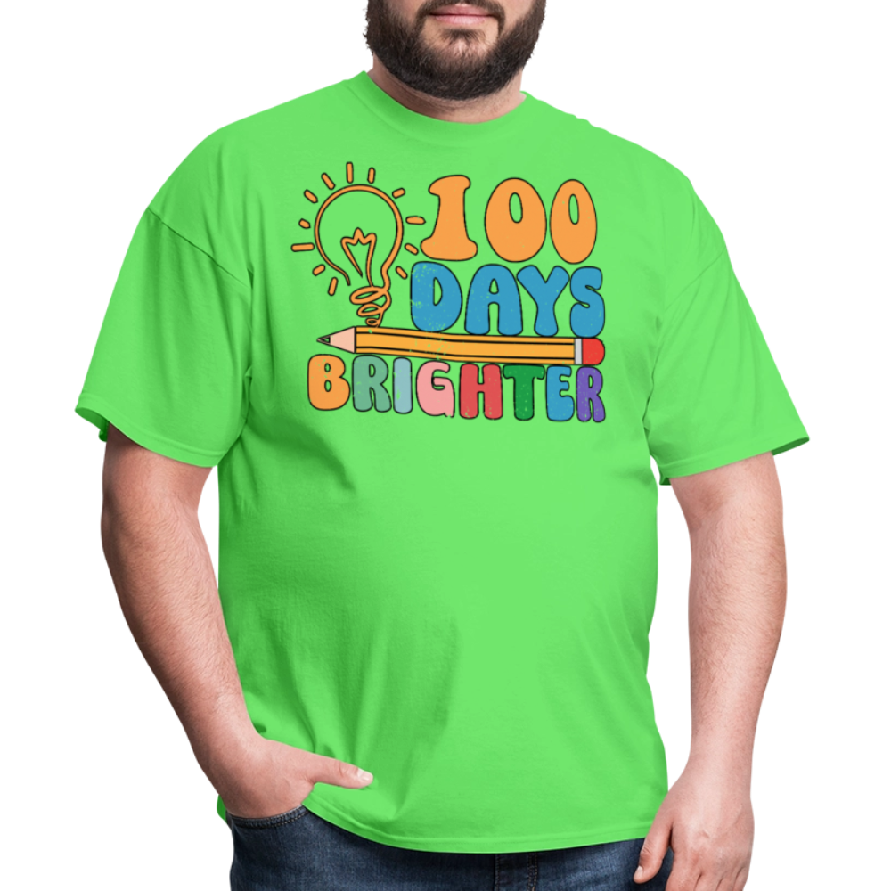 100 Days Brighter Shirt for Teachers Fun School Milestone T-Shirt - kiwi