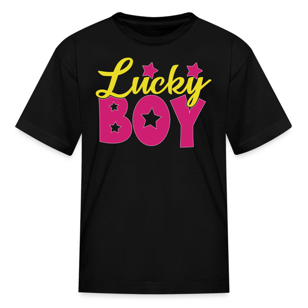 Retro Lucky Boy Shirt For St. Paddy’s Funny Mardi Gras T-Shirt - black