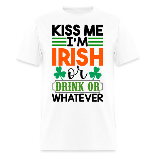 Kiss Me I’m Irish Party Tee Irish Drinking T-shirt - white