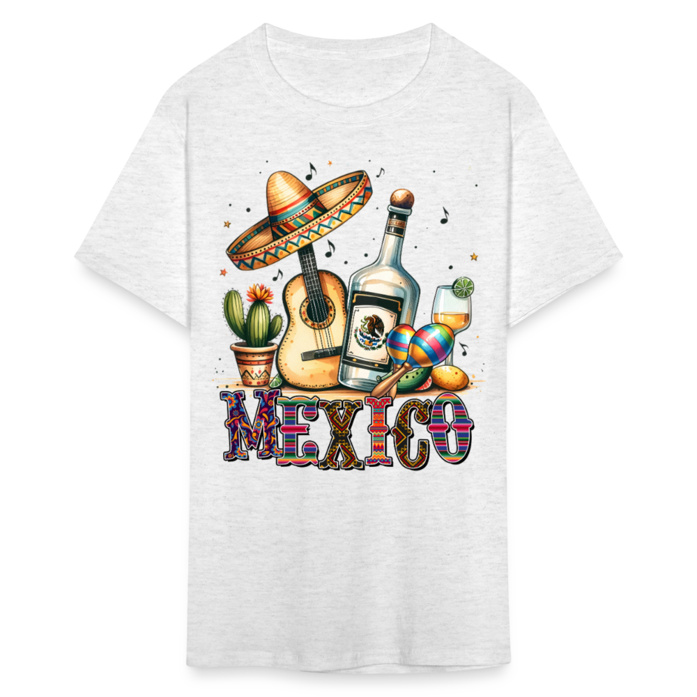 Vintage Mexican Tequila Graphic Tee Mariachi Music And Fiesta T-shirt - light heather gray