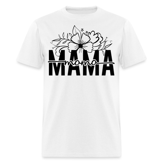 Mother's Day Gift Floral Mama T-shirt - white