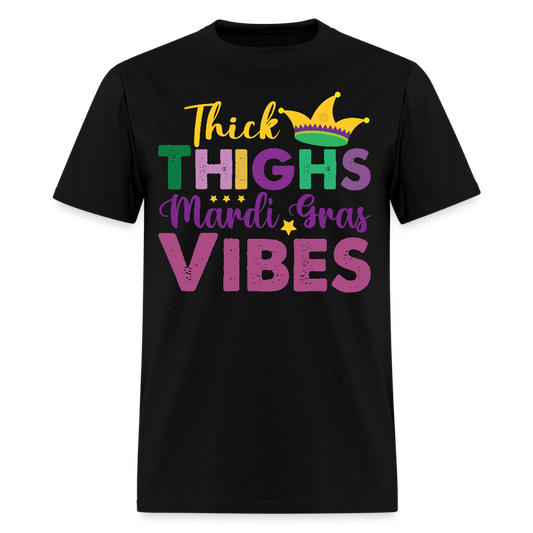 Thick Thighs Mardi Gras Vibes Shirt Mardi Gras Funny T-shirt - black