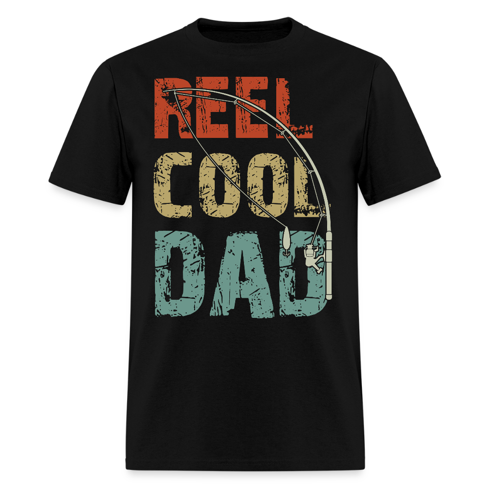 Reel Cool Dad Funny Father’s Day Fishing  T-Shirt - black