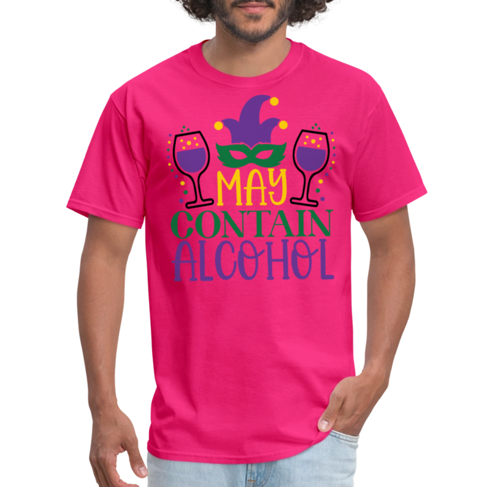 May Contain Alcohol Mardi Gras Unisex T-Shirt - fuchsia