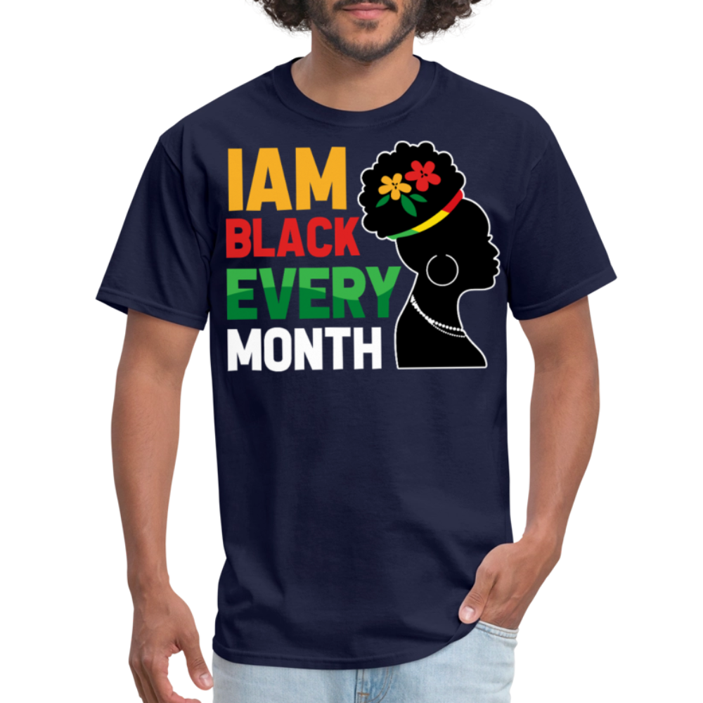 African American Empowerment Graphic Tees Melanin Queen T-shirt - navy