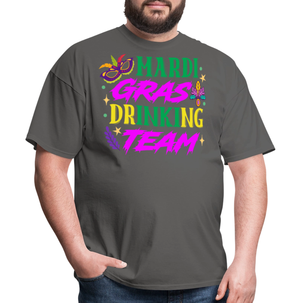 Funny Mardi Gras Party Tee Mardi Gras Drinking Team T-shirt - charcoal