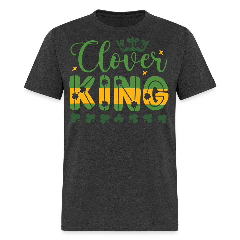 St Patrick’s Day Clover King T-shirt - heather black