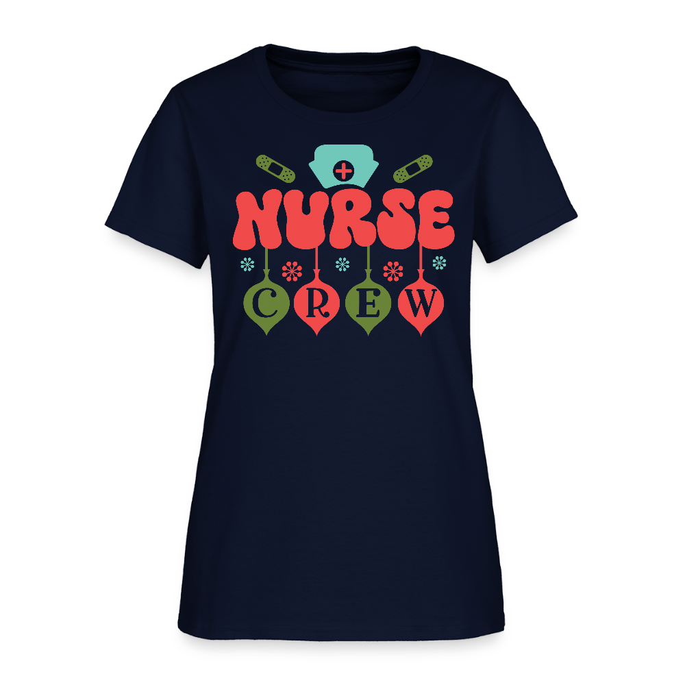 Retro Nurse Crew Christmas T-Shirt - navy