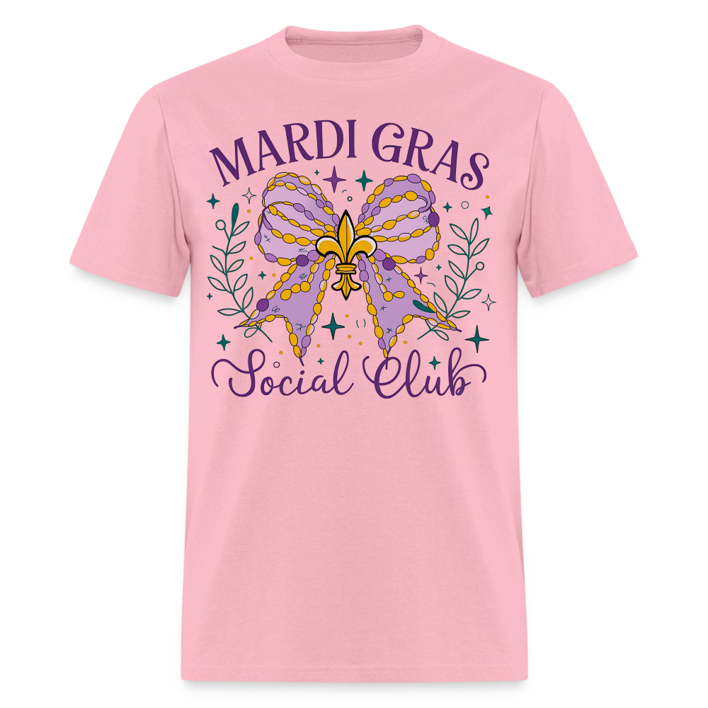 Mardi Gras Social Club  Shirt New Orleans Party Celebration T-Shirt - pink