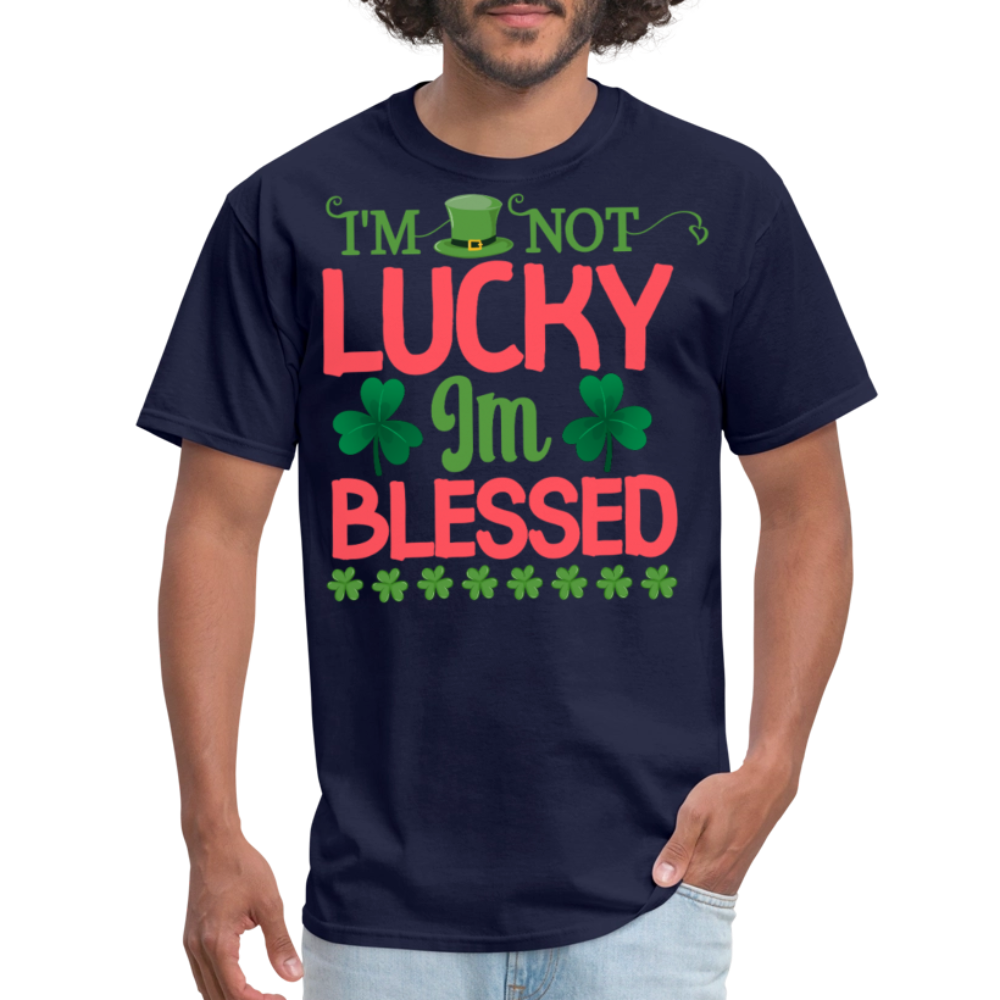 St Patrick’s Day Christian Graphic Tee Religious Lucky Clover T-shirt - navy