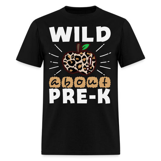 Wild About Pre-K Leopard Print T-Shirt - black