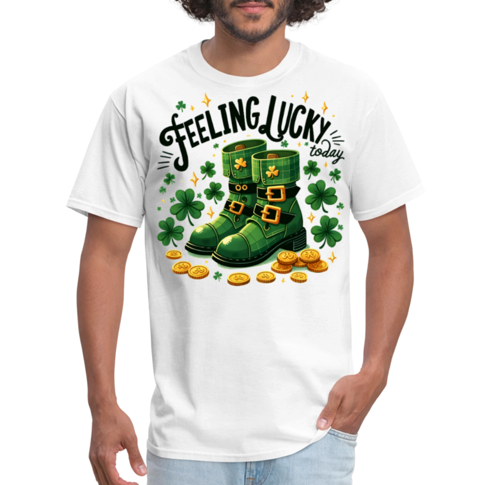 Green Shamrock Boots St Patrick’s Day Lucky T-shirt - white