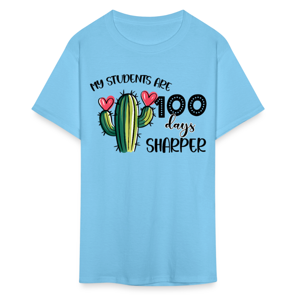 100th Day Of School Outfit For Teachers Cactus Theme 100 Days T-shirt - aquatic blue